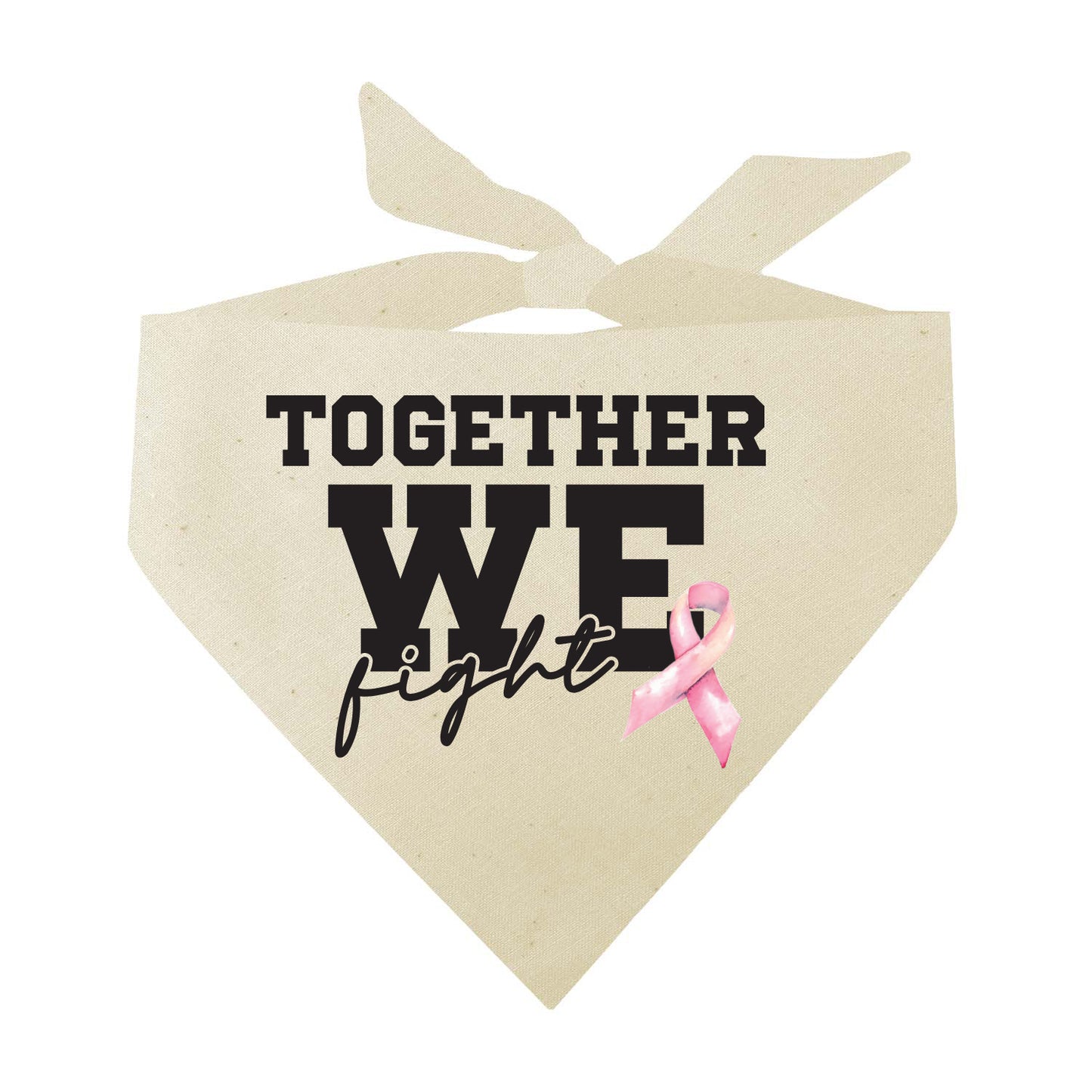 Together We Fight Dog Bandana | 100% Natural Cotton Triangle | Made in USA | Awareness & Support Pet Accessory