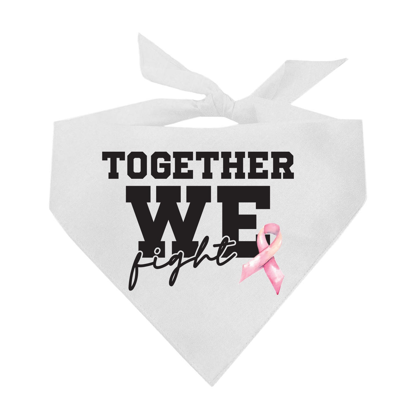 Together We Fight Dog Bandana | 100% Natural Cotton Triangle | Made in USA | Awareness & Support Pet Accessory