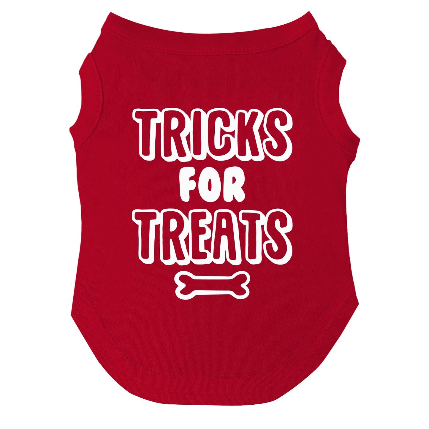 Tricks for Treats Dog Tee | Soft Cotton Blend | Made in USA | Halloween Dog Shirt | Funny Pet Apparel