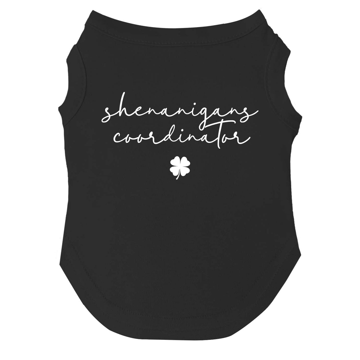 Shenanigans Coordinator Dog Tee | Soft Cotton Blend | Made in USA | St. Patrick’s Day Dog Shirt | Funny Irish Pet Apparel