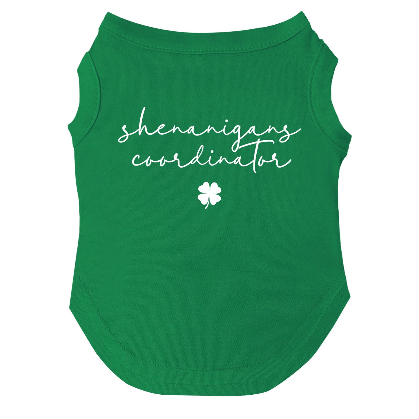 Shenanigans Coordinator Dog Tee | Soft Cotton Blend | Made in USA | St. Patrick’s Day Dog Shirt | Funny Irish Pet Apparel