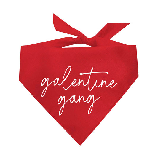 Galentine Gang Dog Bandana | 100% Natural Cotton Triangle | Made in USA | Valentine’s Day Pet Outfit | Puppy Friendship Accessory