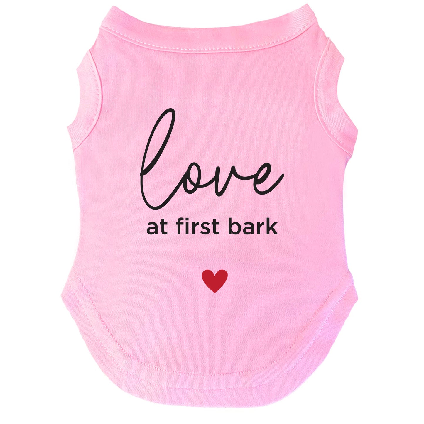 Love at First Bark Dog Tee | Soft Cotton Blend | Made in USA | Valentine’s Day Pet Outfit | Cute Pup Apparel