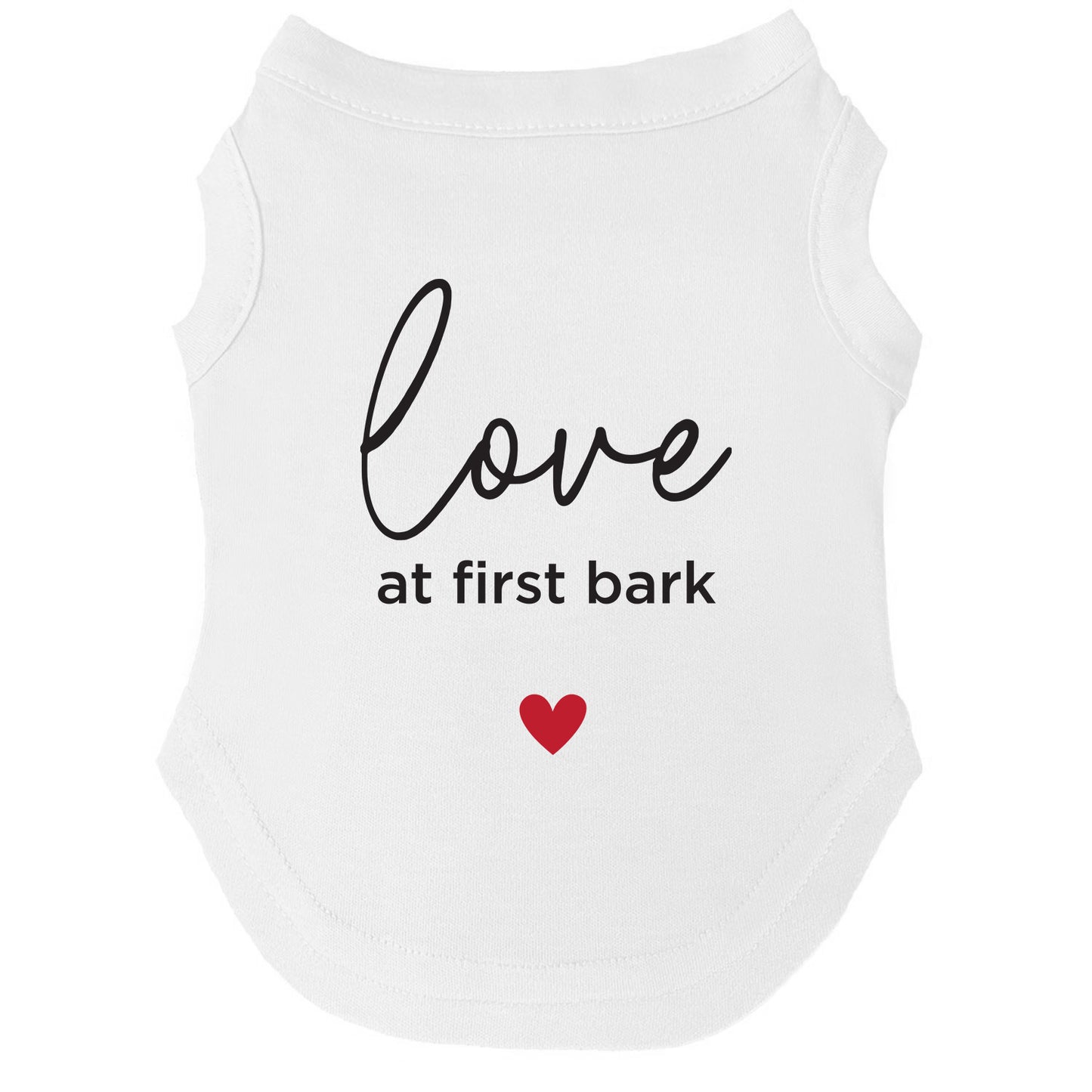 Love at First Bark Dog Tee | Soft Cotton Blend | Made in USA | Valentine’s Day Pet Outfit | Cute Pup Apparel