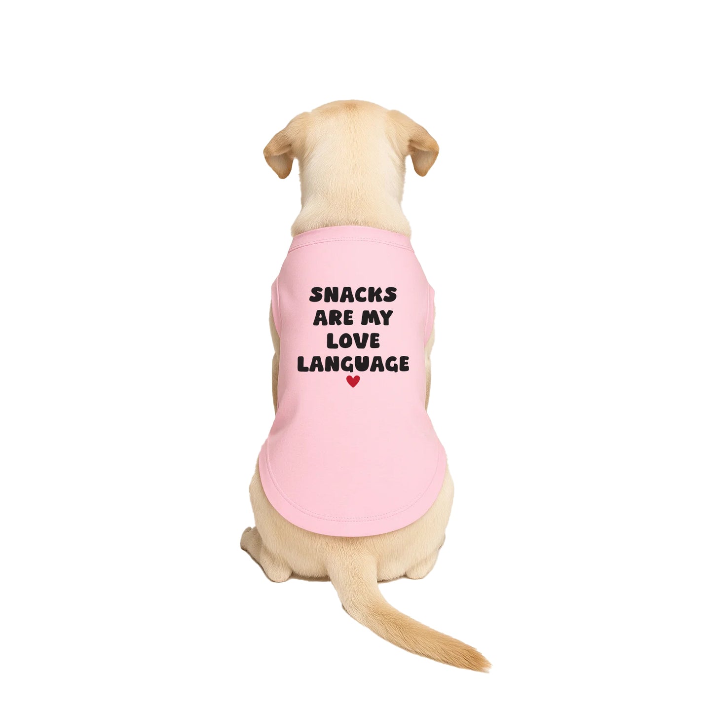 Snacks Are My Love Language Dog Tee | Soft Cotton Blend | Made in USA | Funny Pet Outfit | Playful Pup Apparel