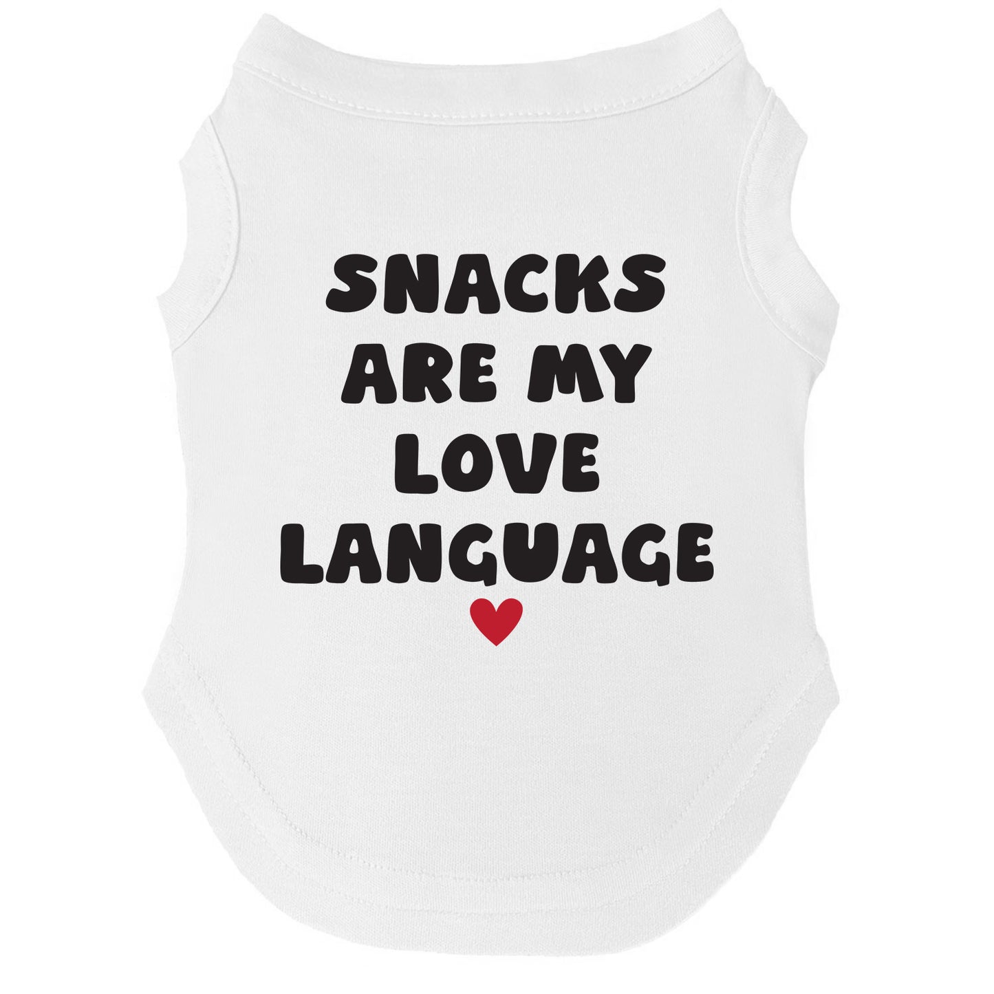 Snacks Are My Love Language Dog Tee | Soft Cotton Blend | Made in USA | Funny Pet Outfit | Playful Pup Apparel