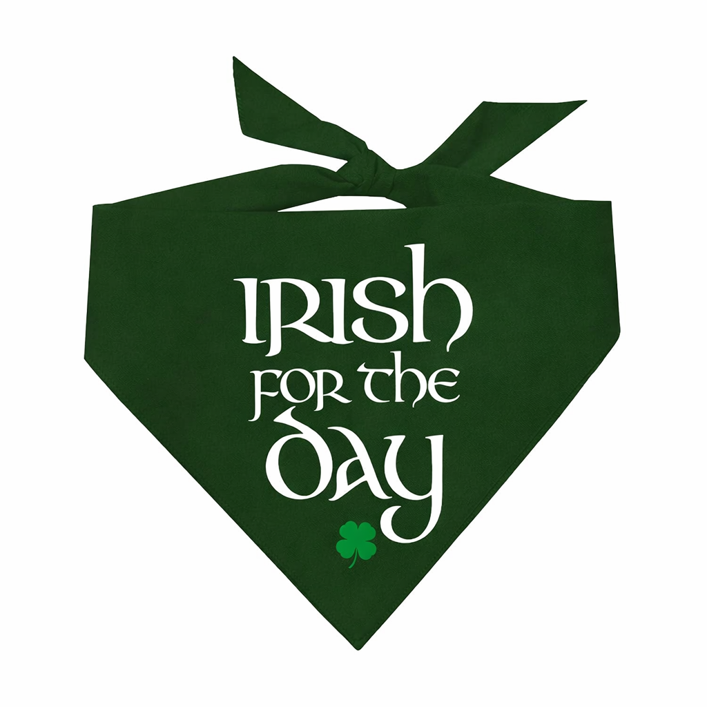 Irish for the Day Dog Bandana | 100% Natural Cotton Triangle | Made in USA | St. Patrick’s Day Pet Outfit | Festive Pup Accessory