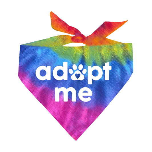 Adopt Me Heart Paw Tie Dye Swirl Triangle Dog Bandana