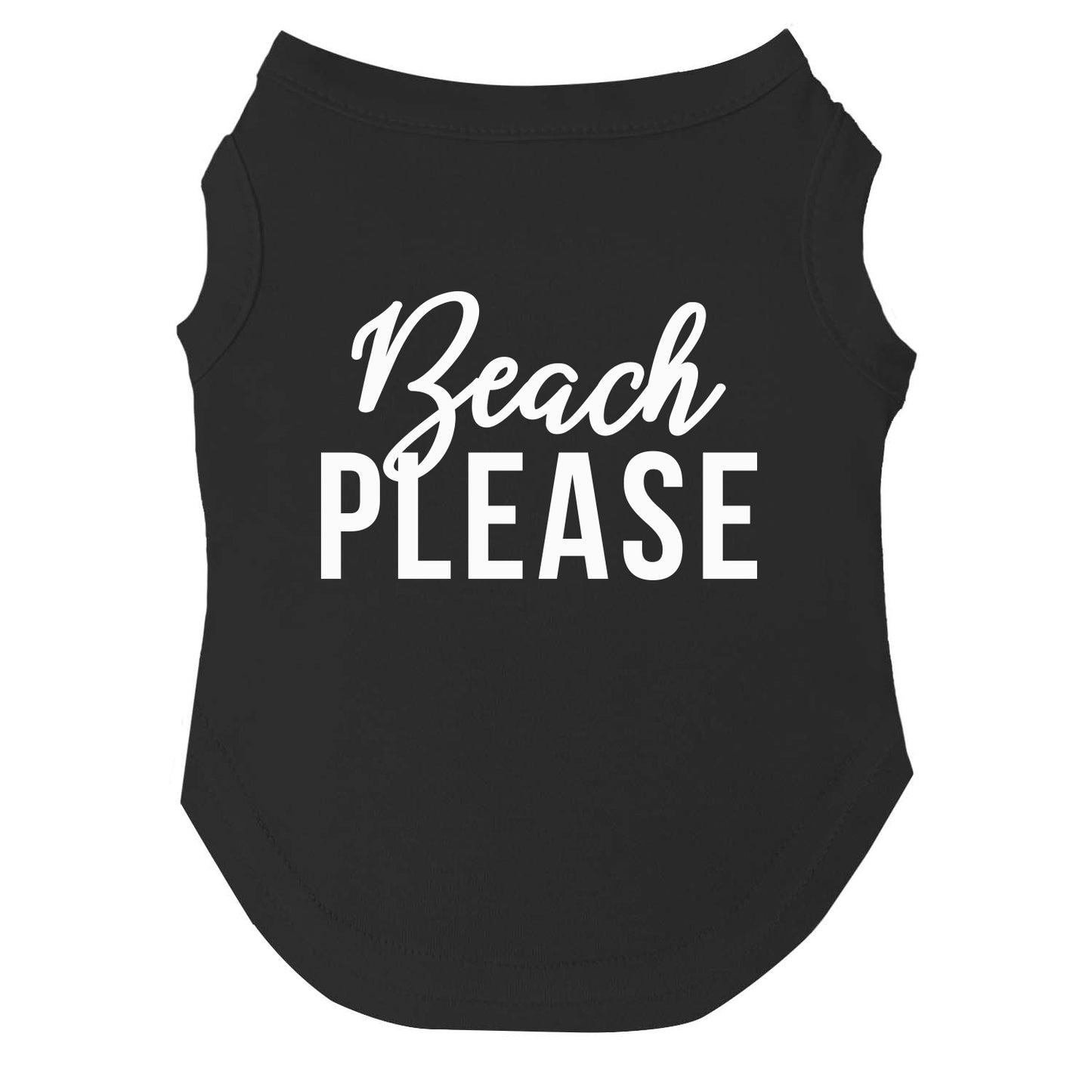 Beach Please Dog Tee | Soft Cotton Blend | Made in USA | Funny & Summer Pet Outfit