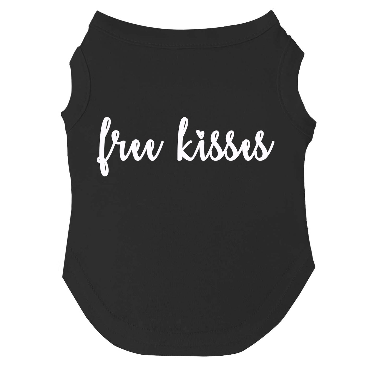 Free Kisses Dog Tee | Soft Cotton Blend | Made in USA | Cute & Funny Pet Outfit