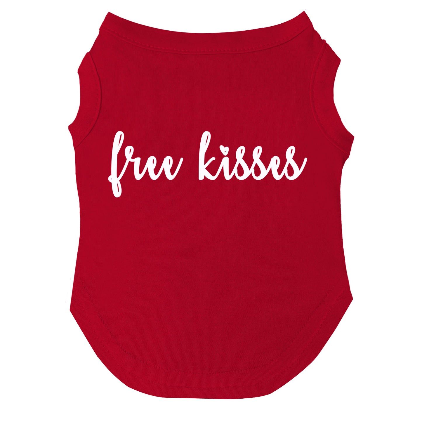 Free Kisses Dog Tee | Soft Cotton Blend | Made in USA | Cute & Funny Pet Outfit