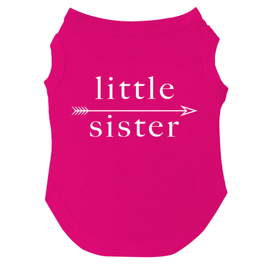 Little Sister Arrow Dog Tee | Soft Cotton Blend | Made in USA | Cute & Funny Pet Outfit
