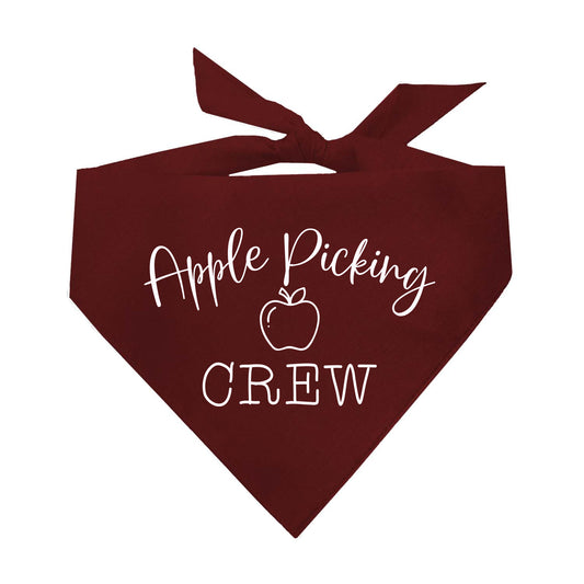 Apple Picking Crew Fall Triangle Dog Bandana (Assorted Fall Colors)