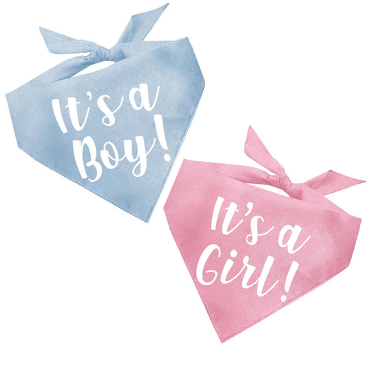 It's A Boy / It's A Girl Gender Reveal Triangle Dog Bandana