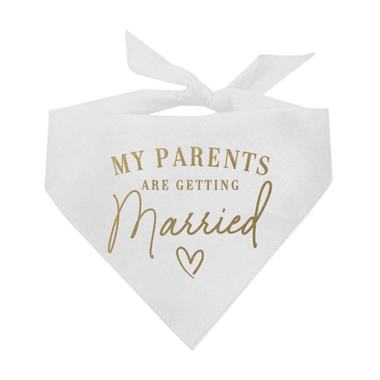 My Parents Are Getting Married (Gold) Wedding Triangle Dog Bandana