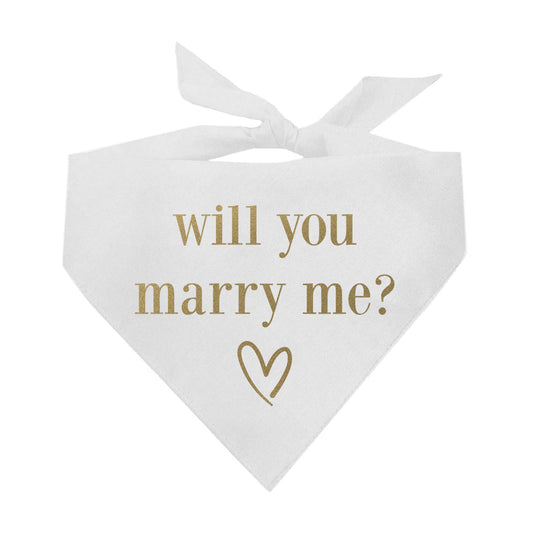 Will You Marry Me? Wedding Triangle Dog Bandana