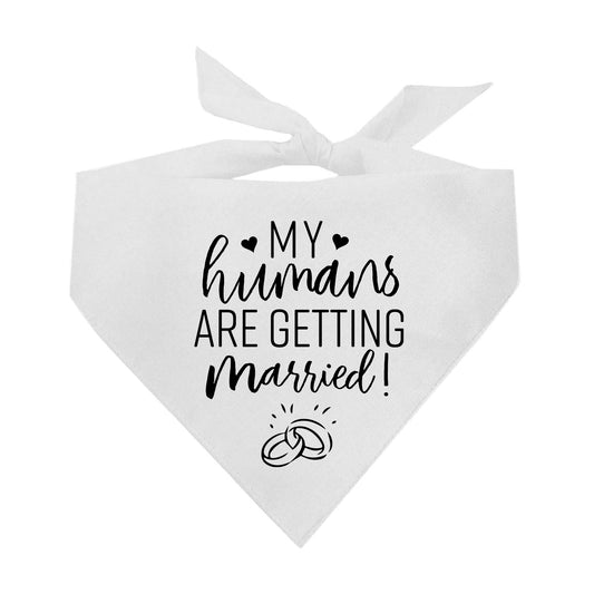 My Humans Are Getting Married! (Black) Wedding Triangle Dog Bandana