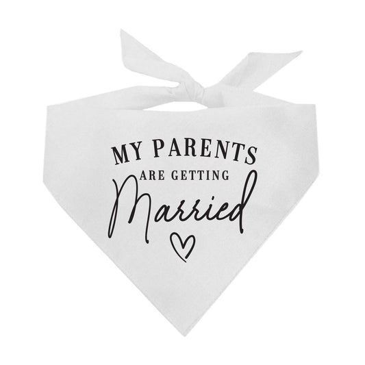 My Parents Are Getting Married (Black) Wedding Triangle Dog Bandana