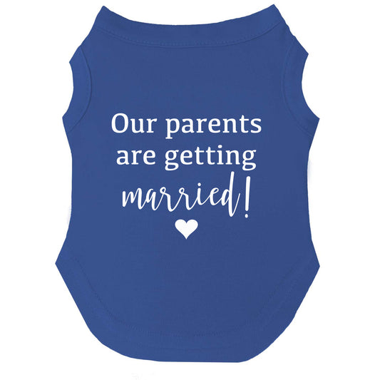Our Parents Are Getting Married Dog Tee | Soft Cotton Blend | Wedding Announcement Dog Shirt | Made in USA
