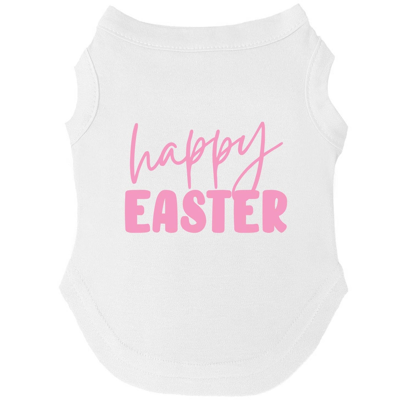 Happy Easter Dog Tee (Pink) | Soft Cotton Blend | Made in USA | Easter Pet Outfit