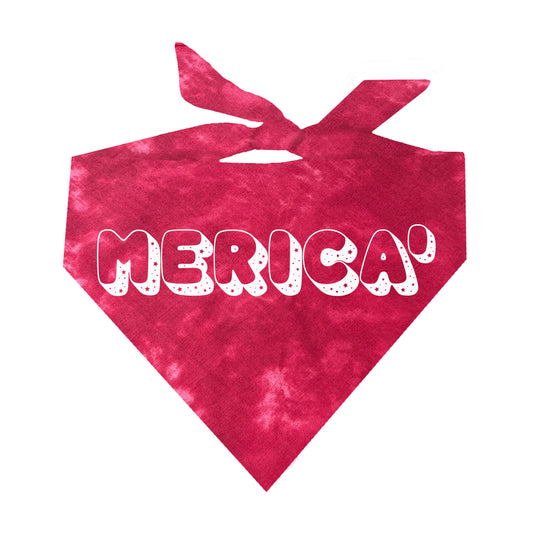 Merica' Scrunch Tie Dye Pattern Triangle Dog Bandana
