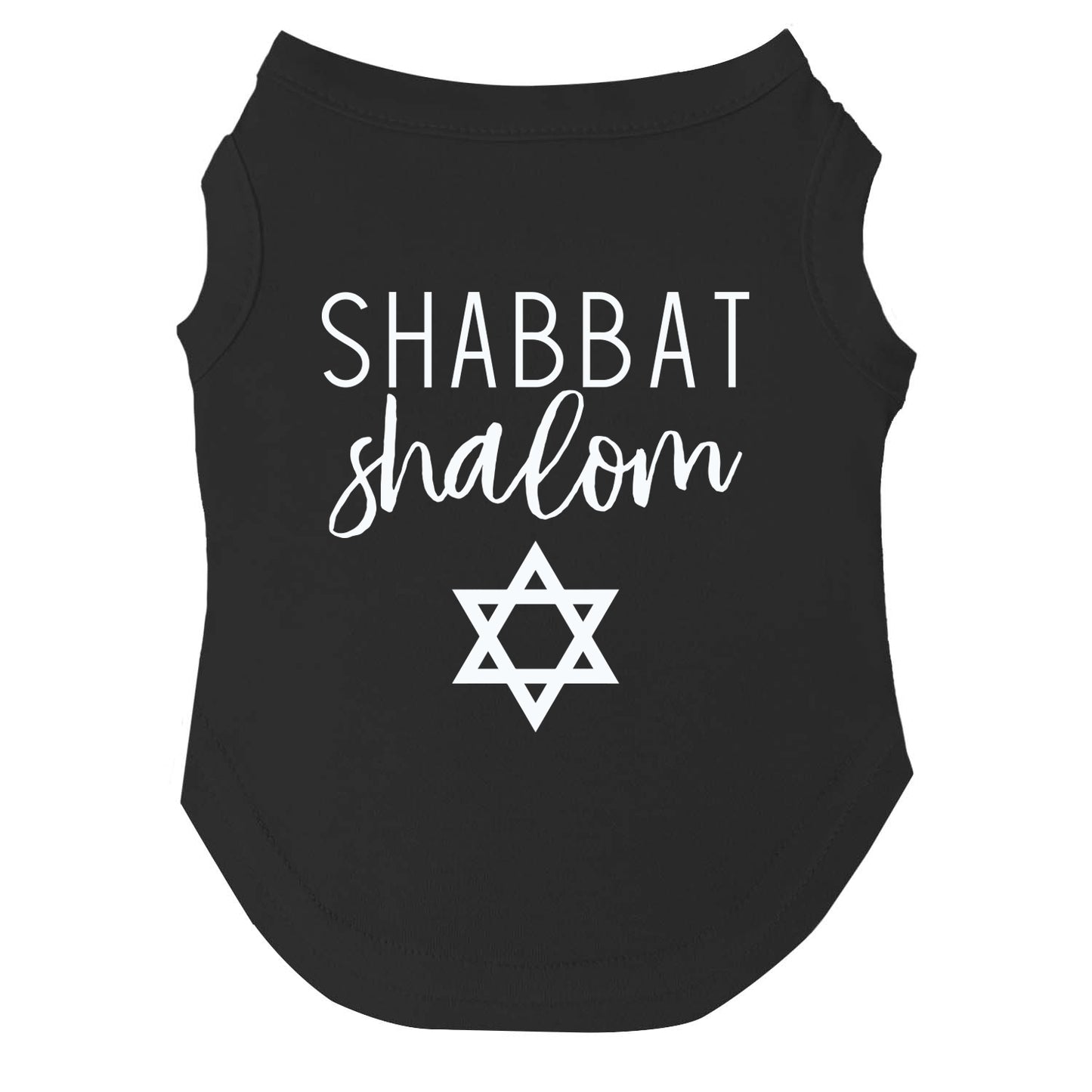 Shabbat Shalom Dog Tee | Soft Cotton Blend | Made in USA | Jewish Holiday Pet Outfit