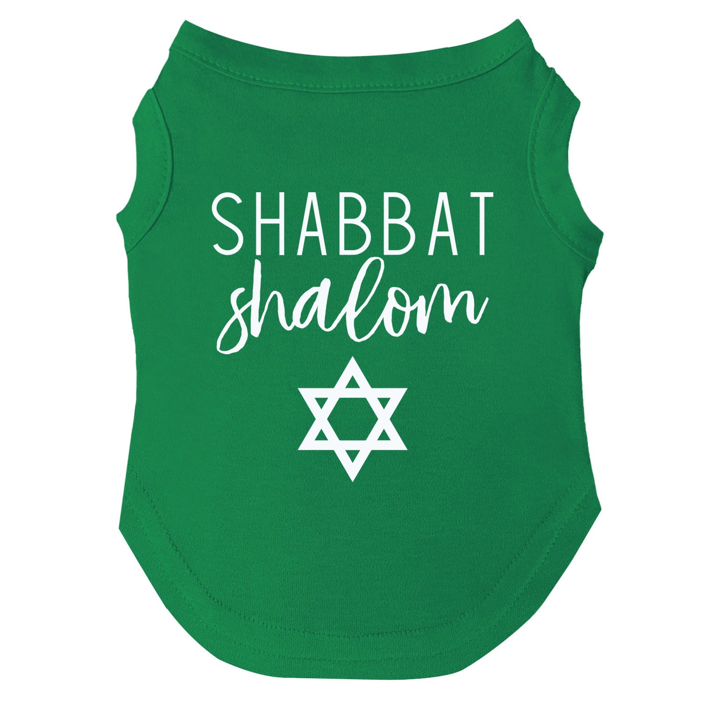 Shabbat Shalom Dog Tee | Soft Cotton Blend | Made in USA | Jewish Holiday Pet Outfit