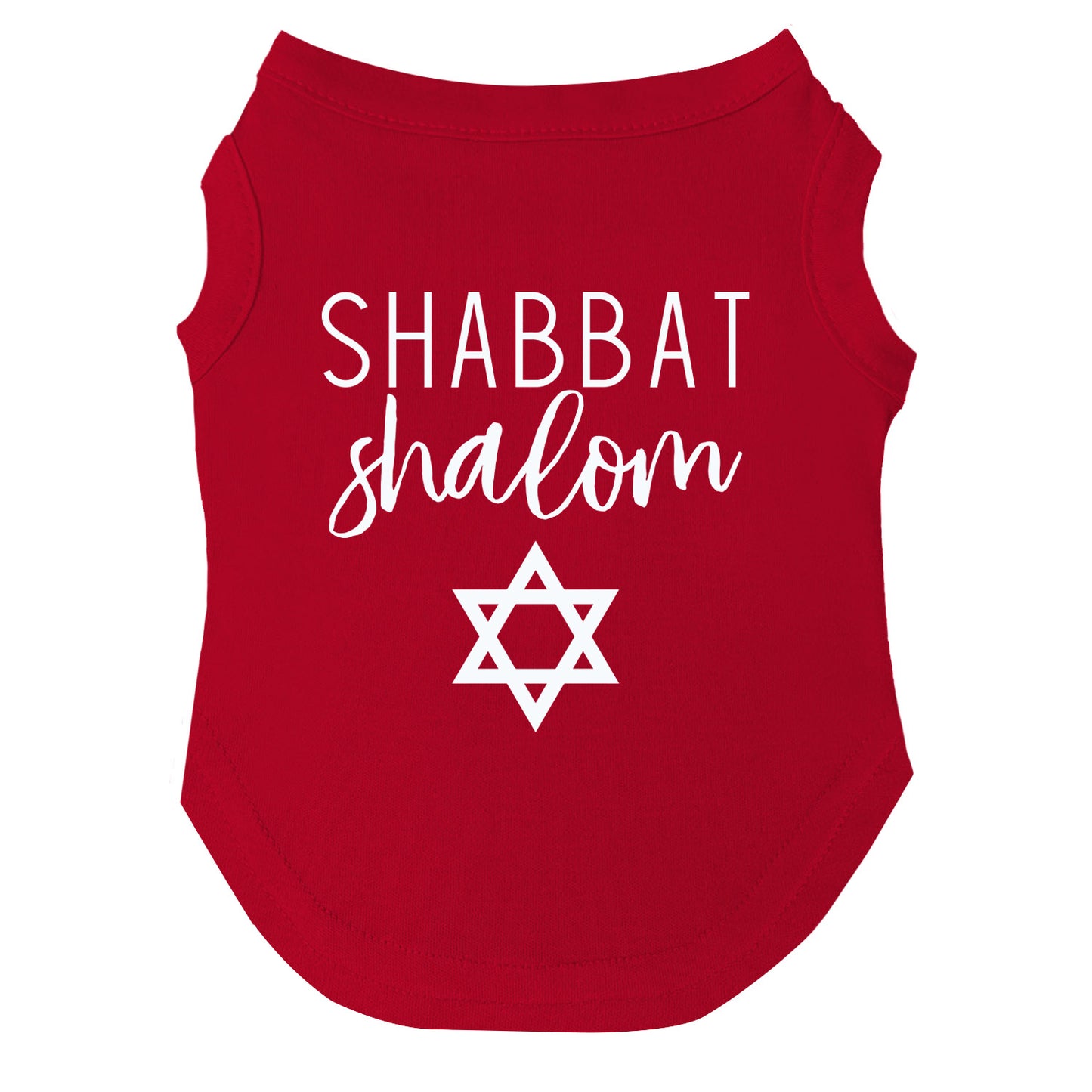 Shabbat Shalom Dog Tee | Soft Cotton Blend | Made in USA | Jewish Holiday Pet Outfit