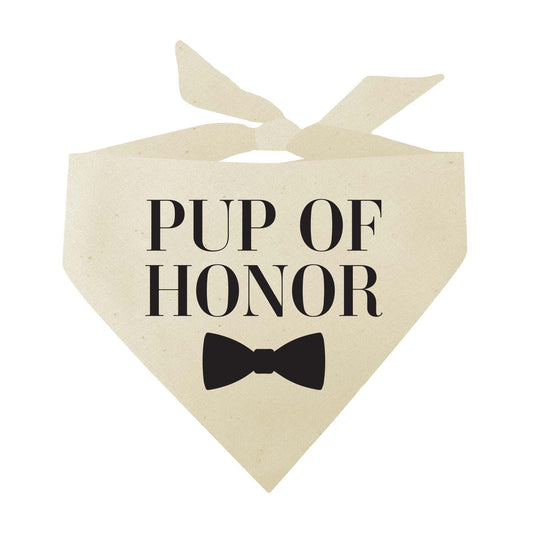 Pup Of Honor With Bowtie Triangle Dog Bandana