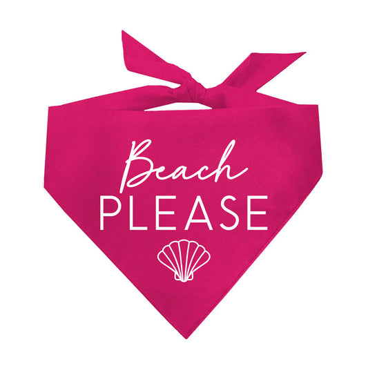 Beach Please With Seashell Triangle Dog Bandana