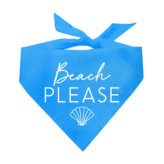 Beach Please With Seashell Triangle Dog Bandana