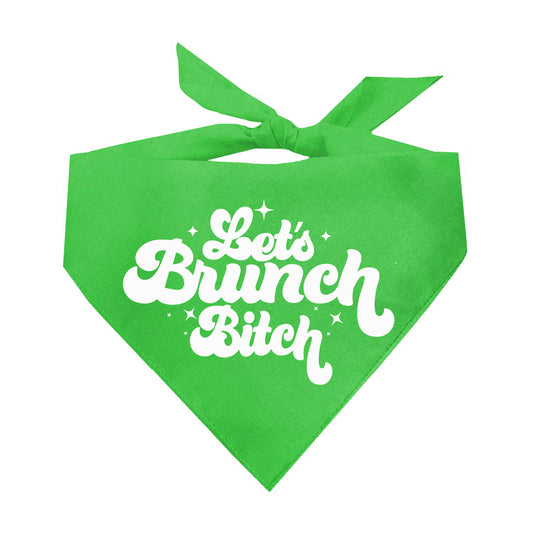 Let's Brunch Bitch Triangle Dog Bandana (Assorted Colors)