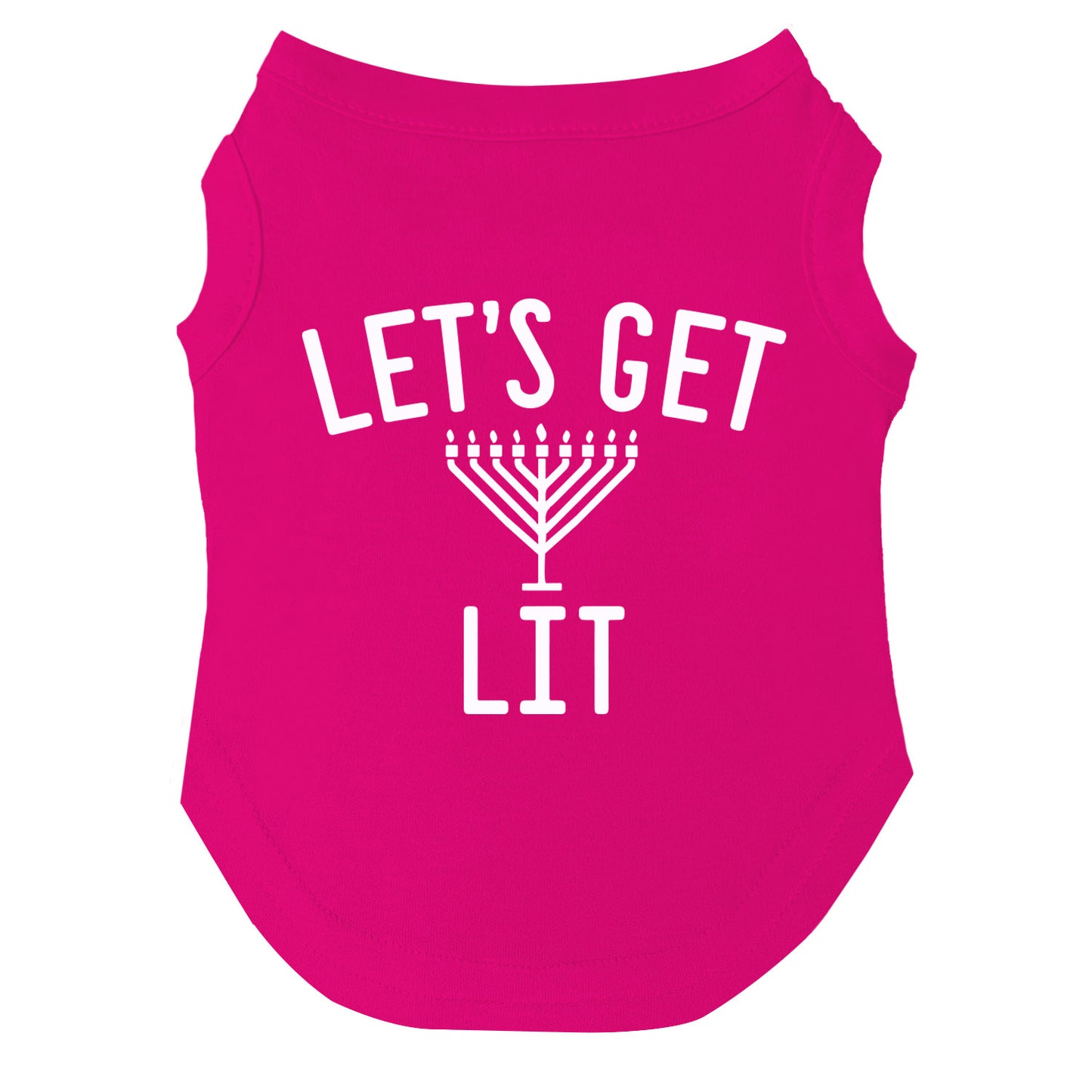 Let’s Get Lit Dog Tee | Hanukkah Pet Outfit | Soft Cotton Blend | Made in USA