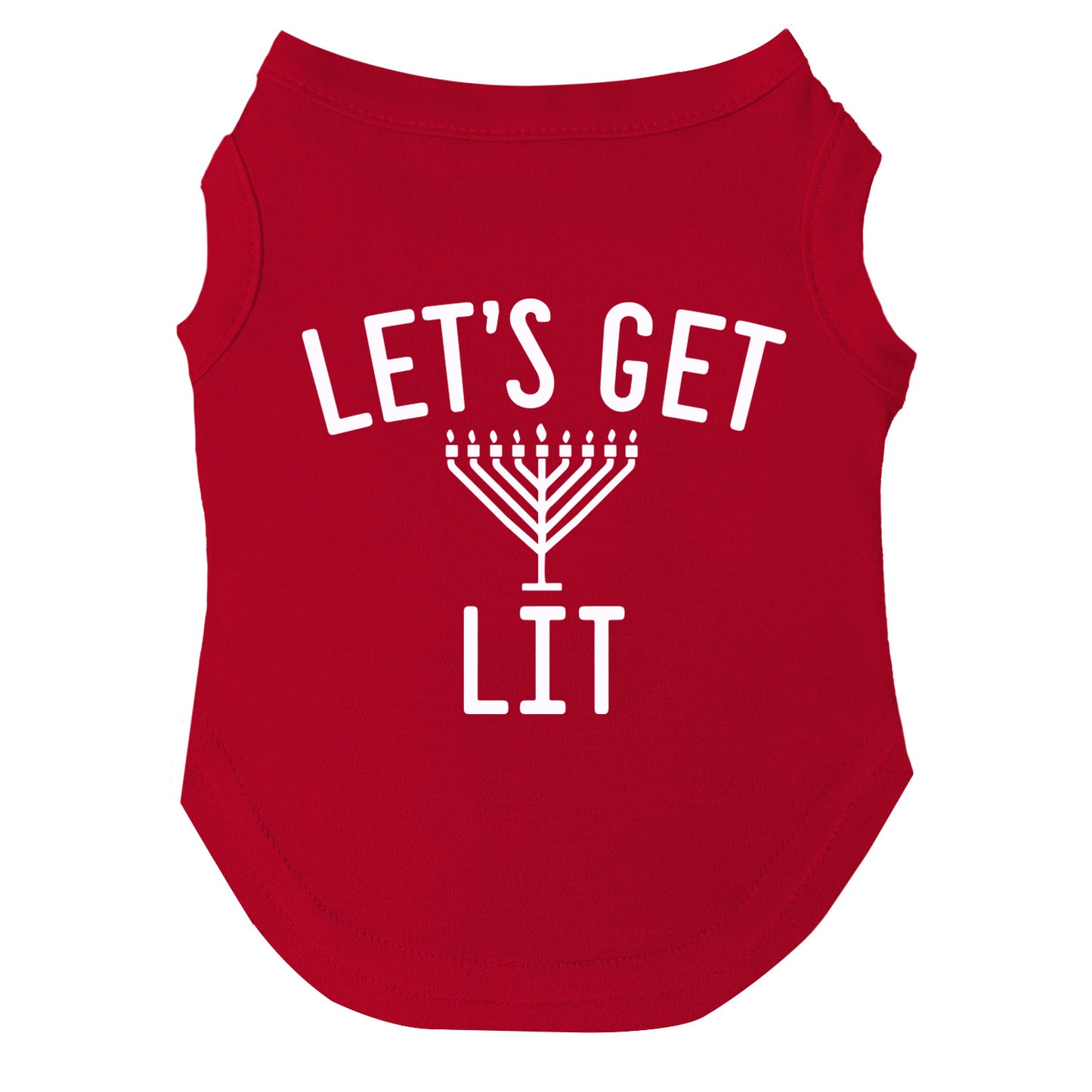 Let’s Get Lit Dog Tee | Hanukkah Pet Outfit | Soft Cotton Blend | Made in USA
