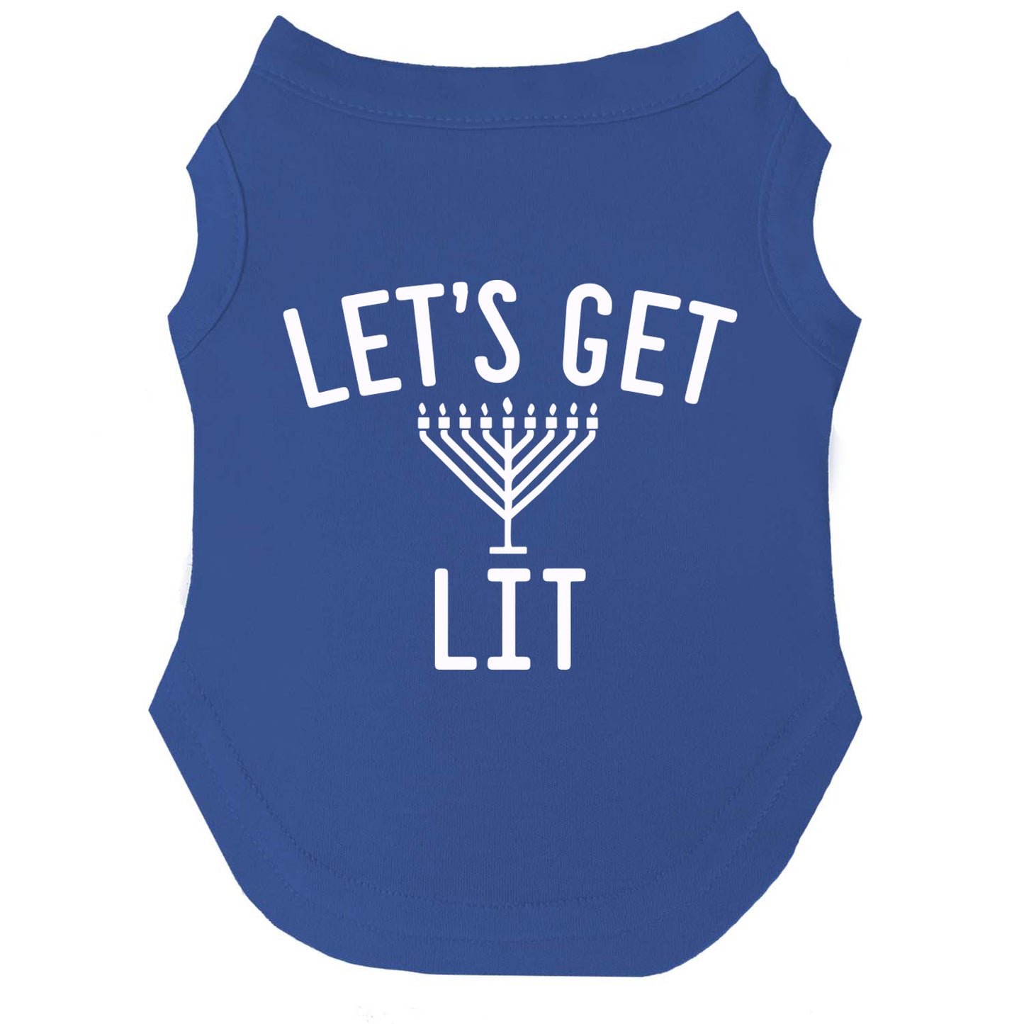 Let’s Get Lit Dog Tee | Hanukkah Pet Outfit | Soft Cotton Blend | Made in USA