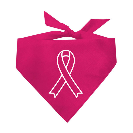 Cancer Ribbon Outline Triangle Dog Bandana