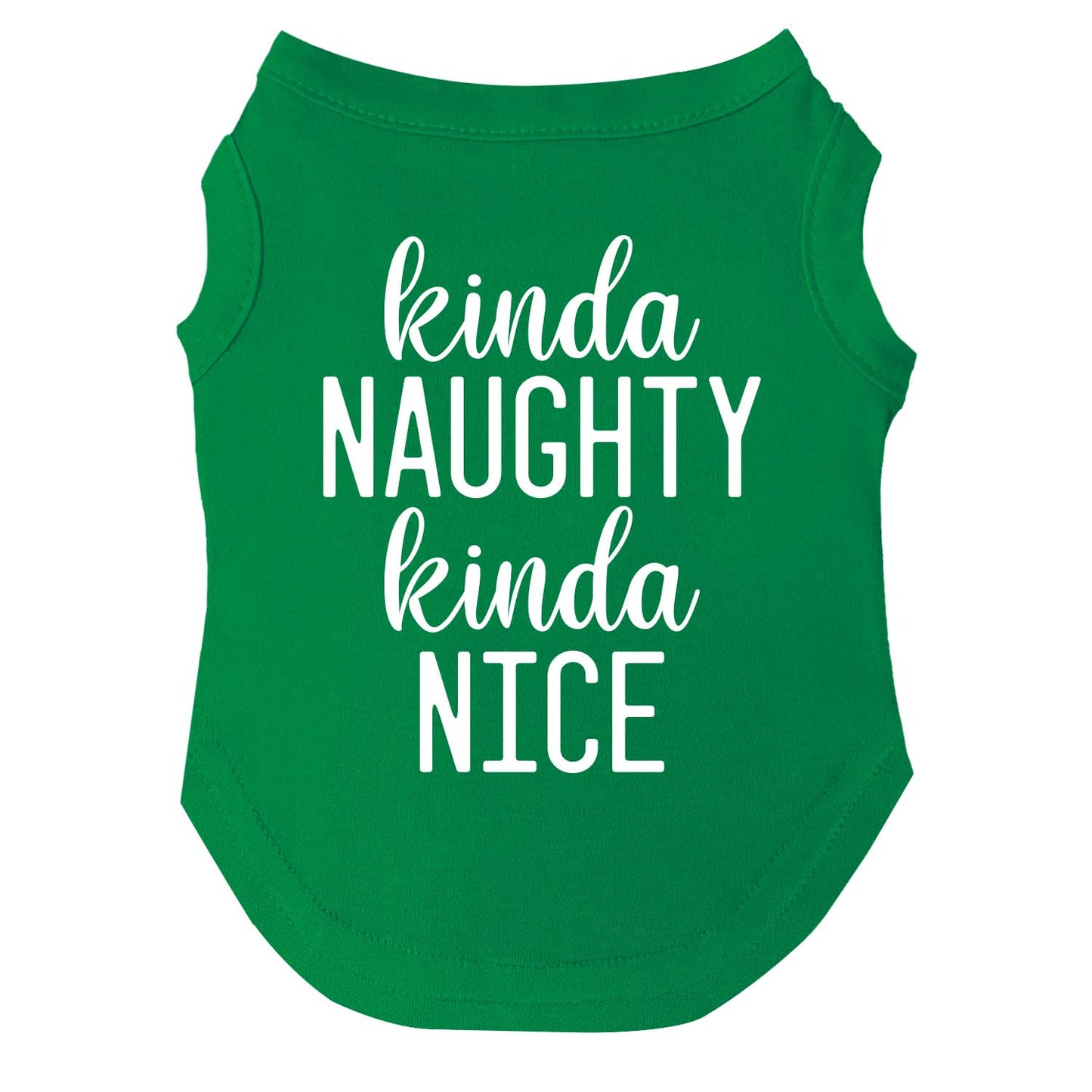 Kinda Naughty Kinda Nice Dog Tee | Christmas Pet Outfit | Soft Cotton Blend | Made in USA