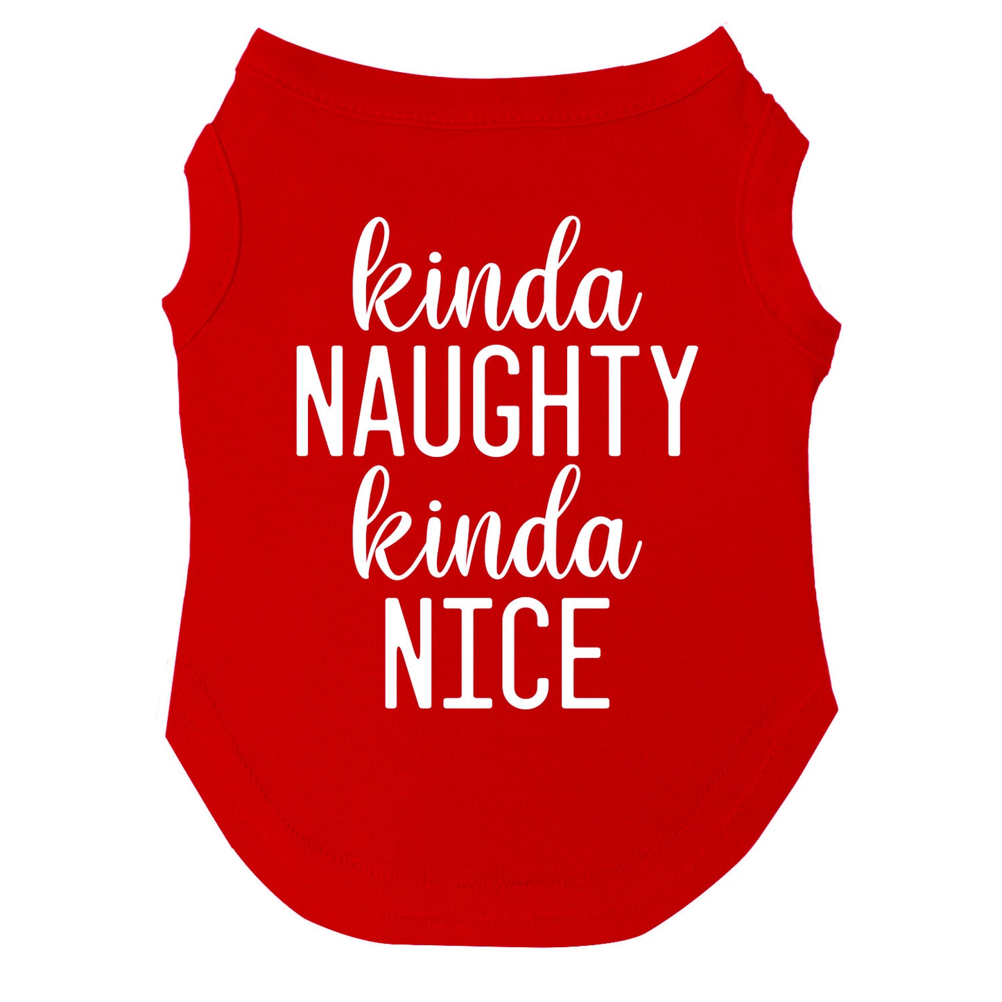 Kinda Naughty Kinda Nice Dog Tee | Christmas Pet Outfit | Soft Cotton Blend | Made in USA