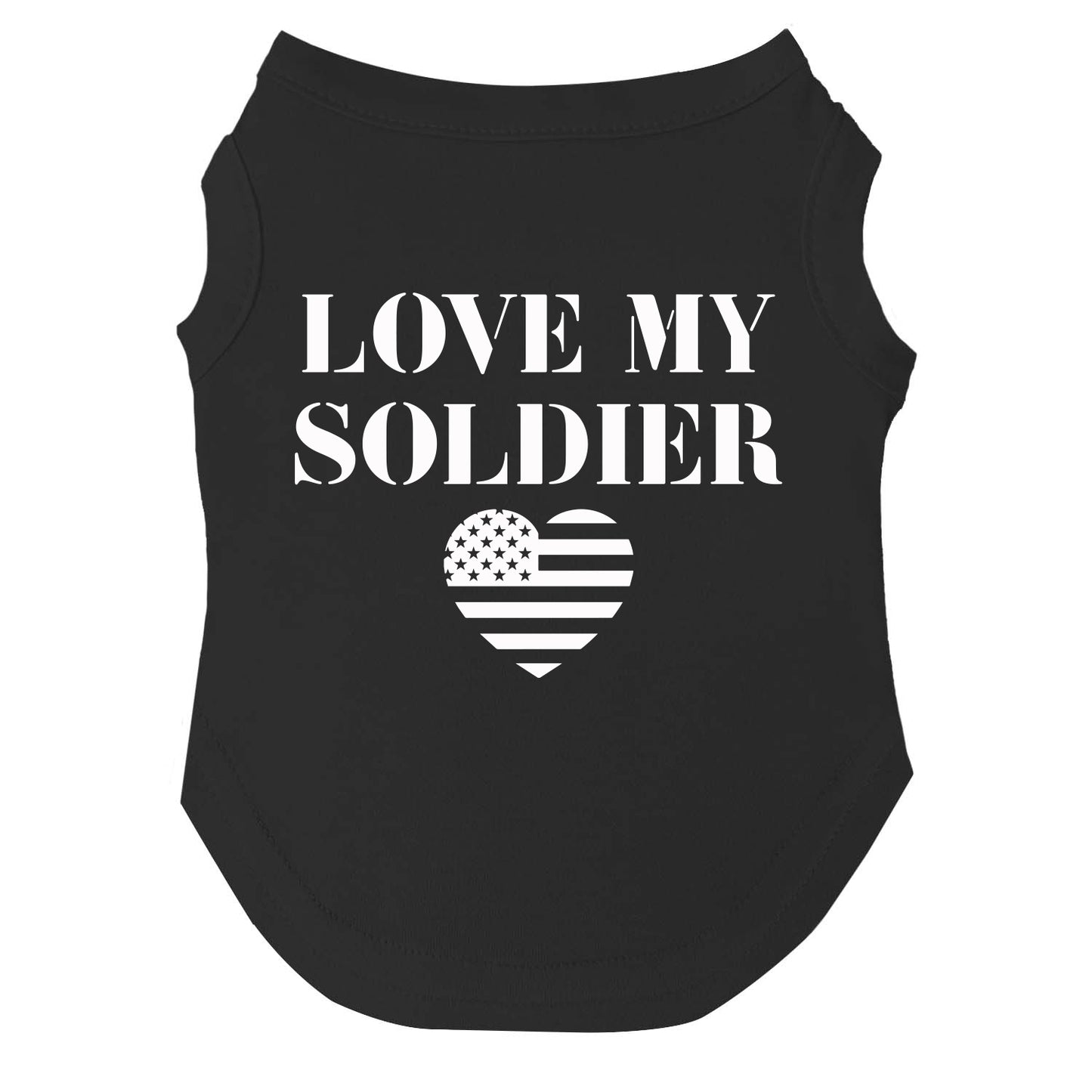 Love My Soldier Dog Tee | Soft Cotton Blend | Made in USA | Military Pet Outfit