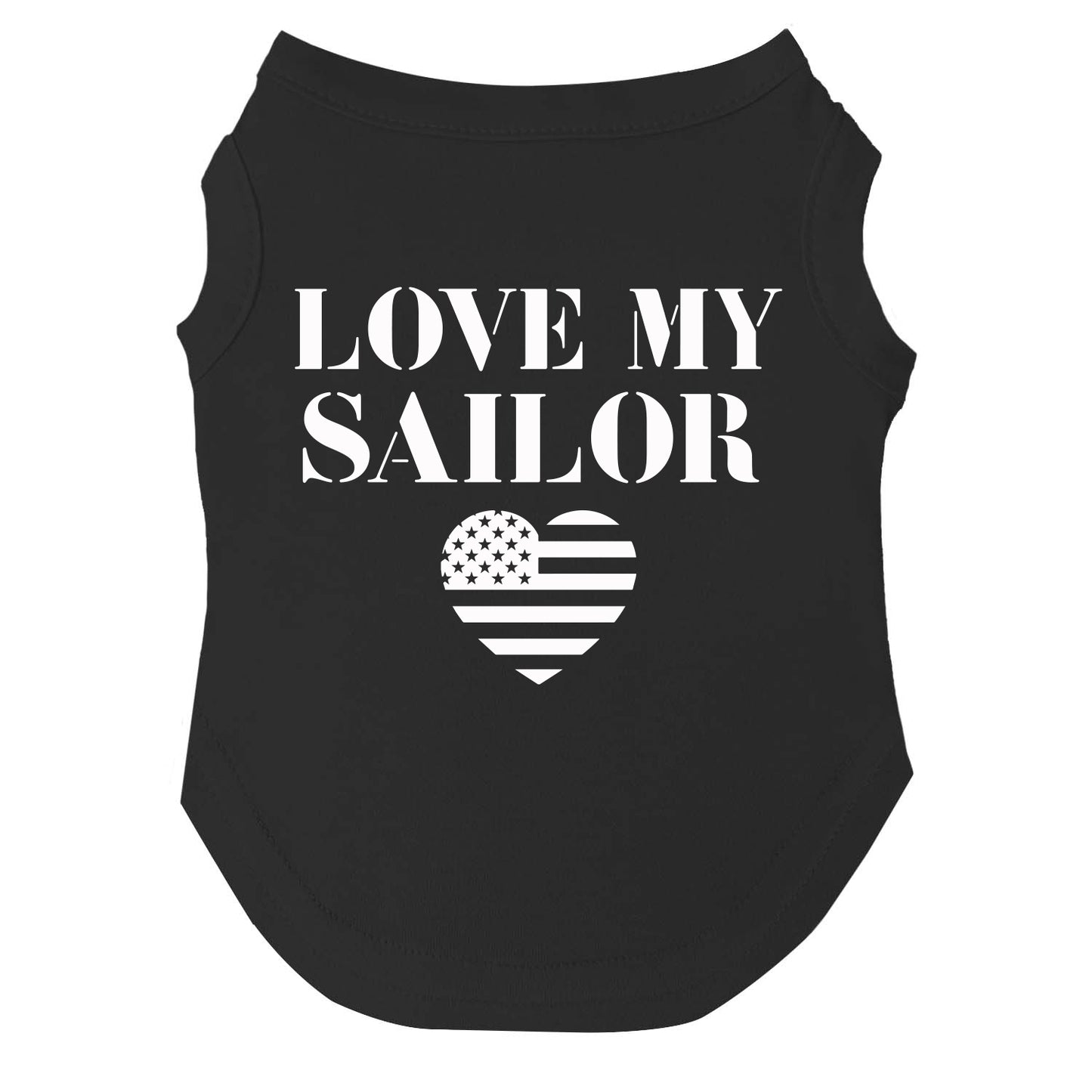 Love My Sailor Dog Tee | Soft Cotton Blend | Made in USA | Military & Navy Pet Outfit