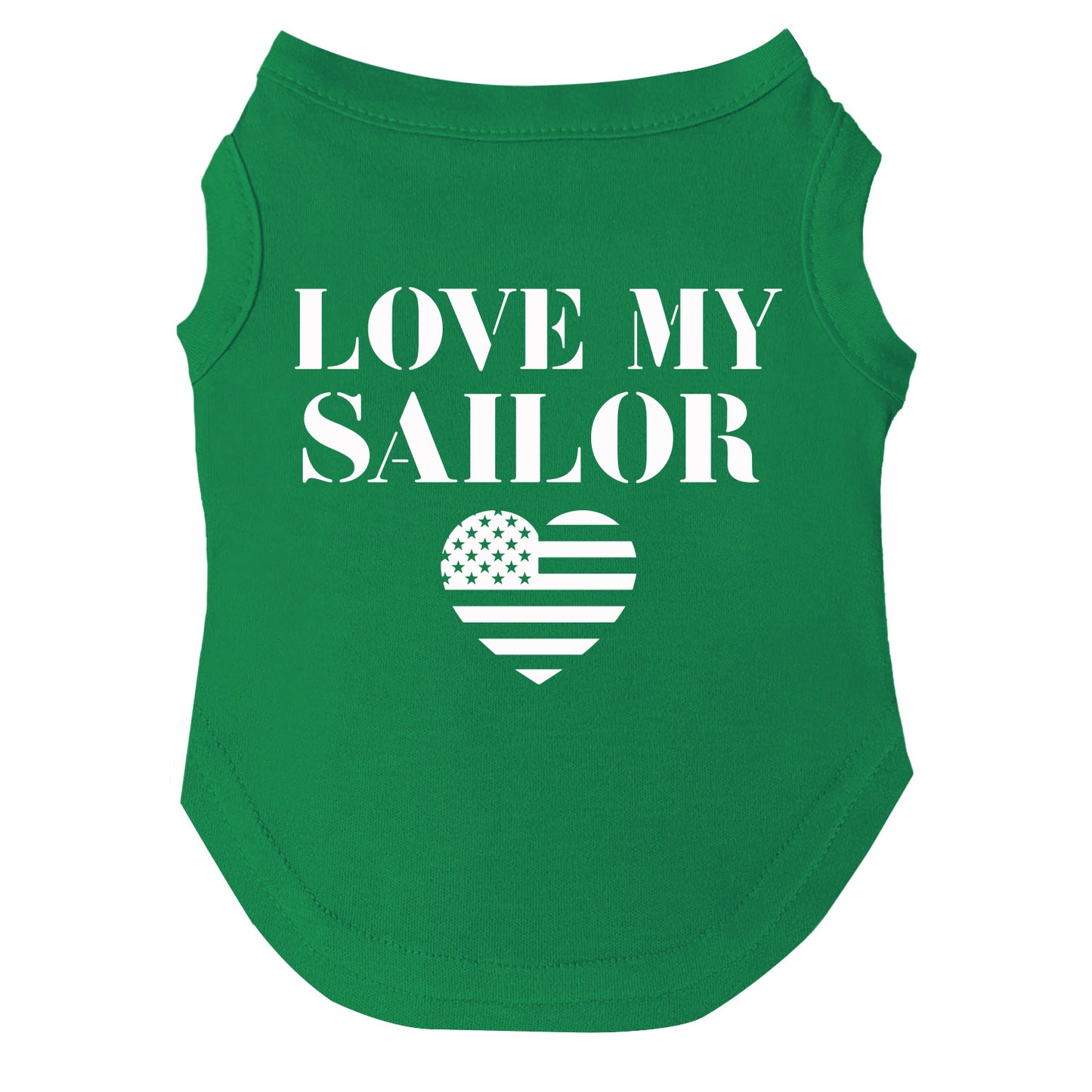 Love My Sailor Dog Tee | Soft Cotton Blend | Made in USA | Military & Navy Pet Outfit