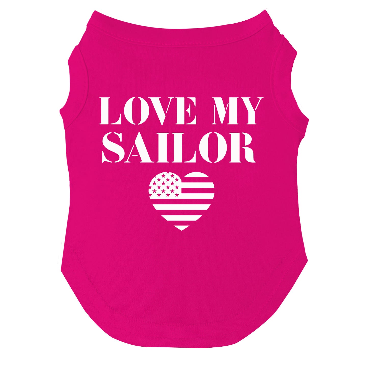 Love My Sailor Dog Tee | Soft Cotton Blend | Made in USA | Military & Navy Pet Outfit