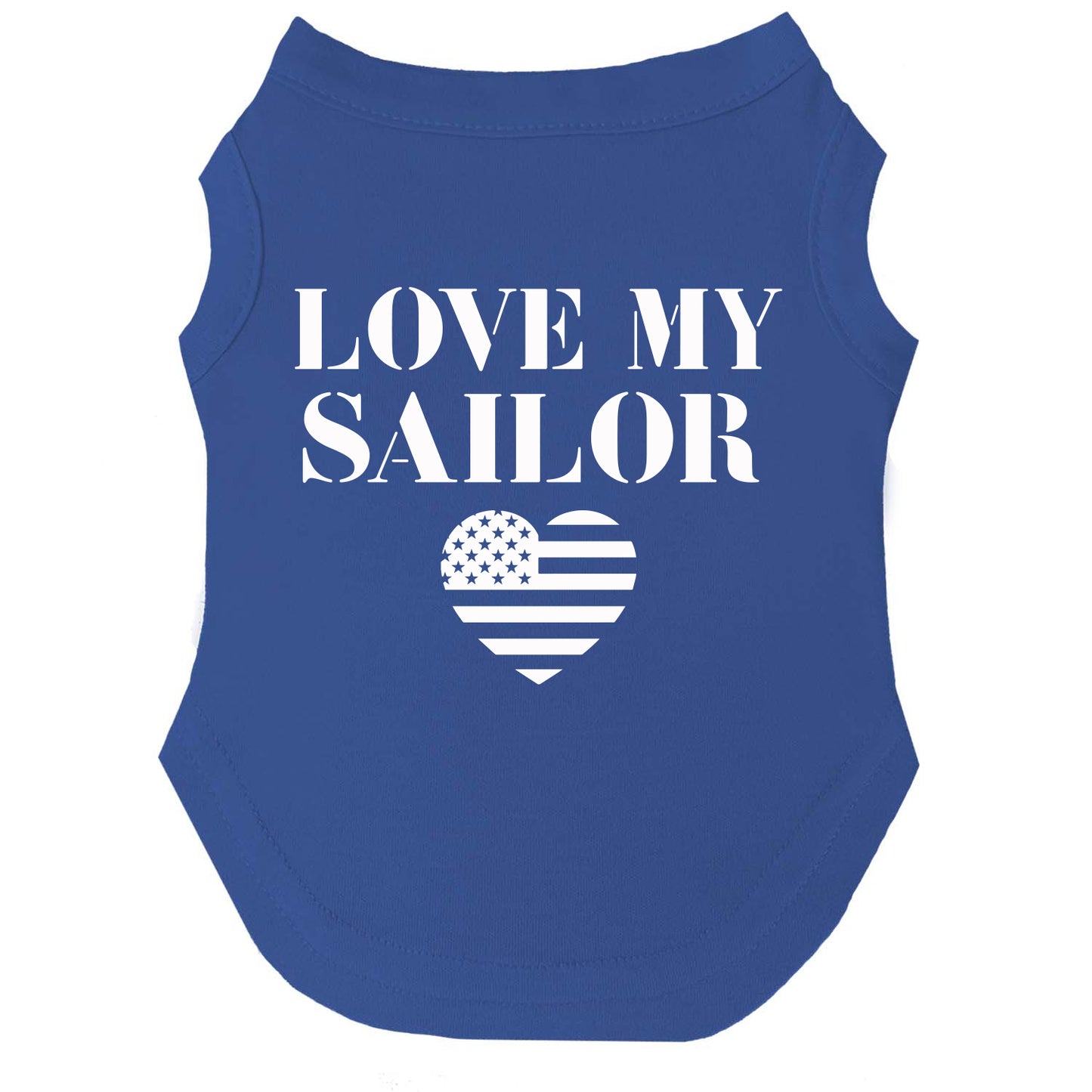 Love My Sailor Dog Tee | Soft Cotton Blend | Made in USA | Military & Navy Pet Outfit