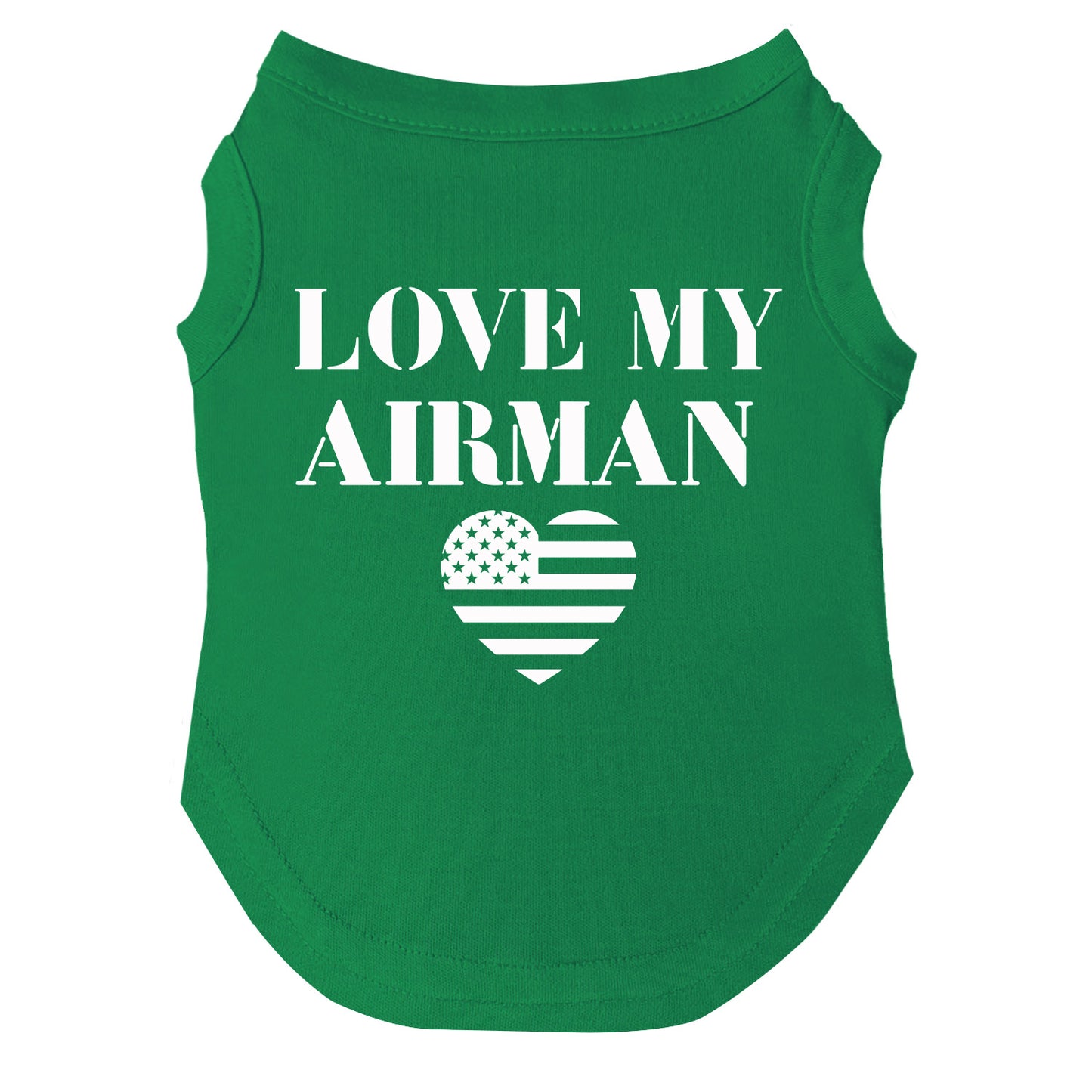 Love My Airman Dog Tee | Soft Cotton Blend | Made in USA | Military Pet Outfit