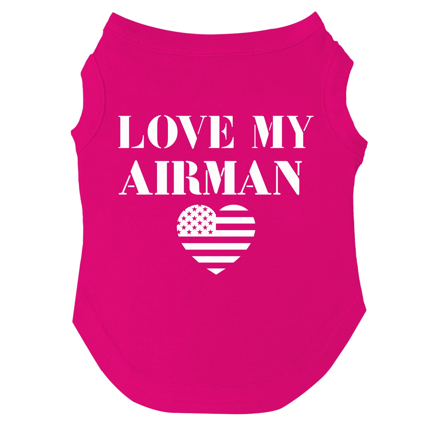 Love My Airman Dog Tee | Soft Cotton Blend | Made in USA | Military Pet Outfit