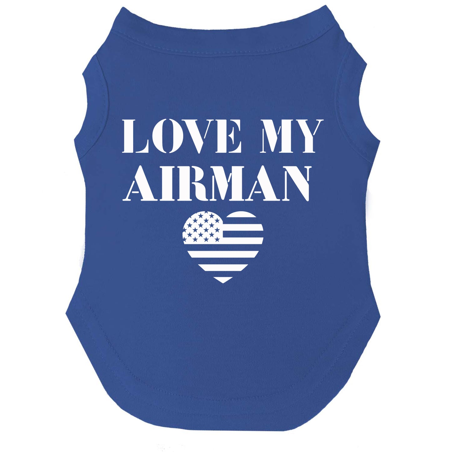 Love My Airman Dog Tee | Soft Cotton Blend | Made in USA | Military Pet Outfit