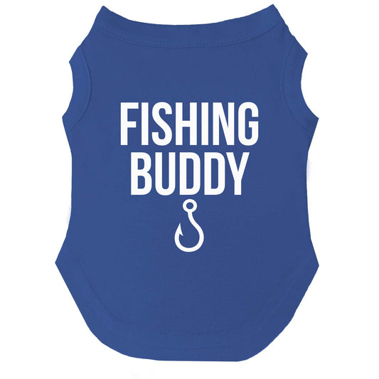 Fishing Buddy Dog Tee | Soft Cotton Blend | Made in USA | Outdoor & Fishing Pet Outfit