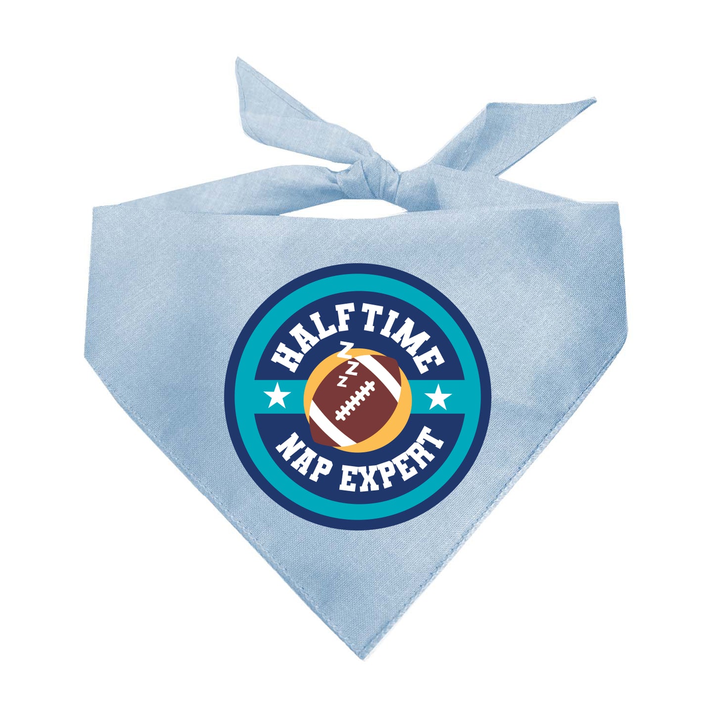 Halftime Nap Expert Dog Bandana | 100% Natural Cotton Triangle | Made in USA | Funny Football Pet Accessory