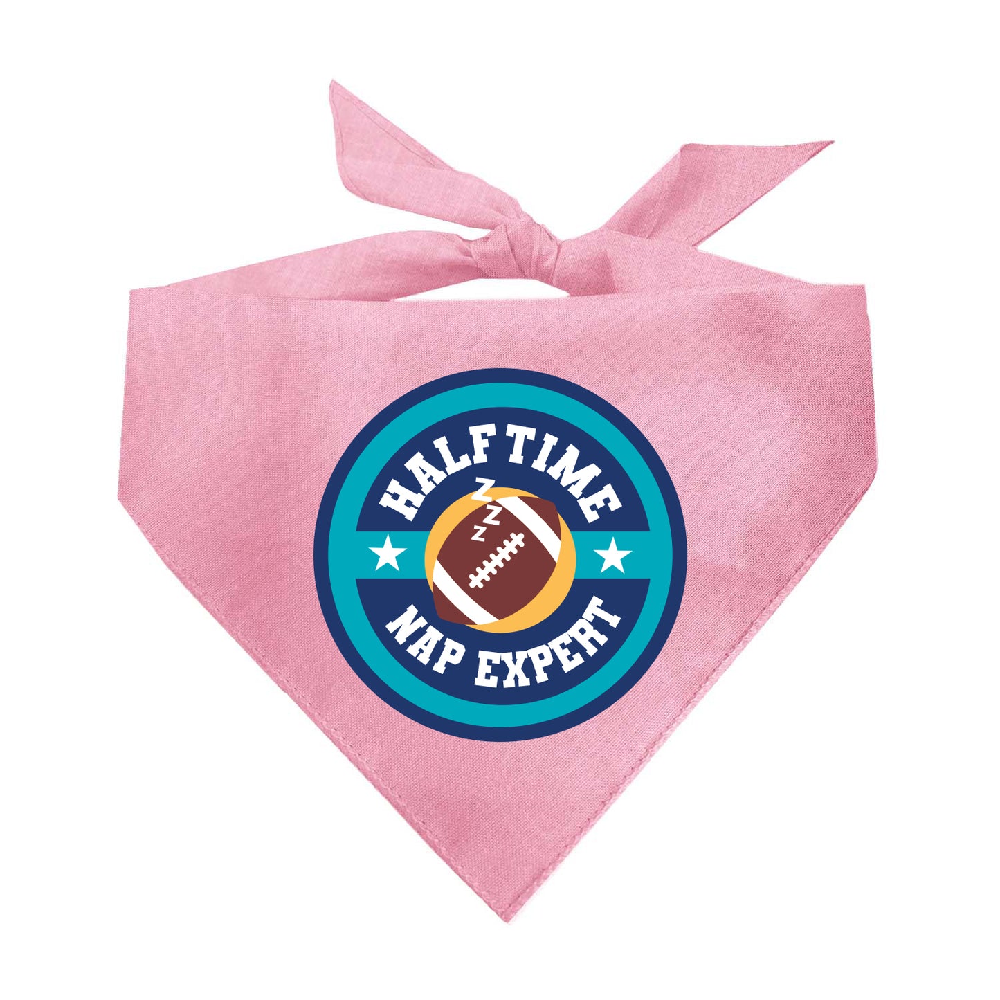 Halftime Nap Expert Dog Bandana | 100% Natural Cotton Triangle | Made in USA | Funny Football Pet Accessory
