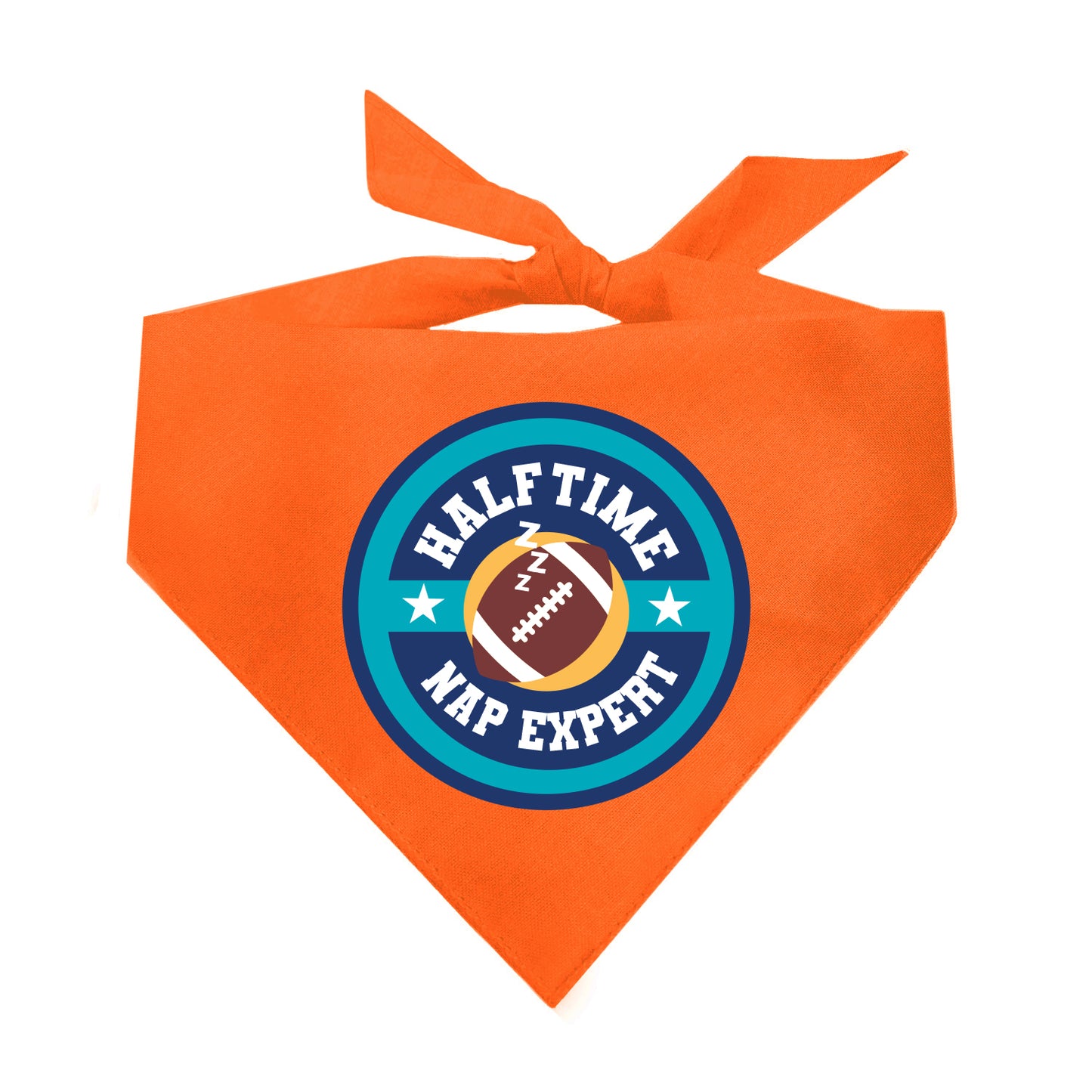 Halftime Nap Expert Dog Bandana | 100% Natural Cotton Triangle | Made in USA | Funny Football Pet Accessory